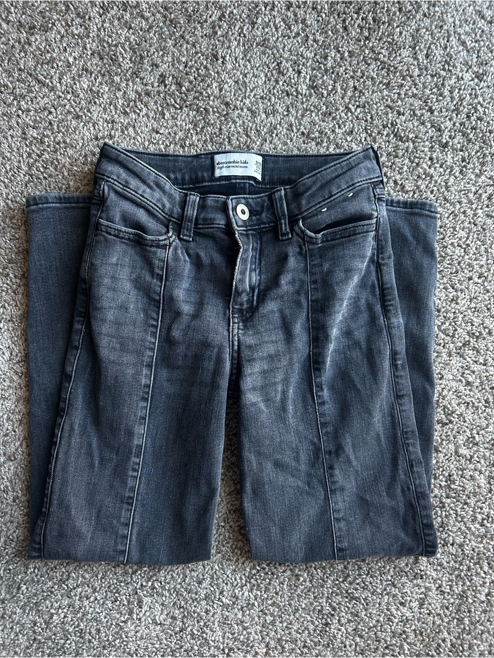 Abercrombie Kids High Rise Mini Mom Black Jeans